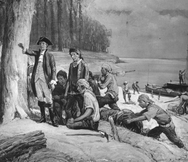 Chouteau begins building St. Louis, 1764